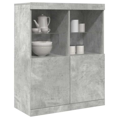 Vidaxl Buffet Gris Béton 81x37x100 Cm Bois D'ingénierie