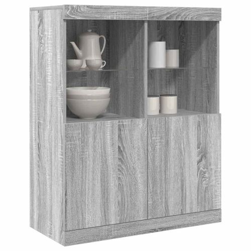 Vidaxl Buffet Sonoma Gris 81x37x100 Cm Bois D'ingénierie