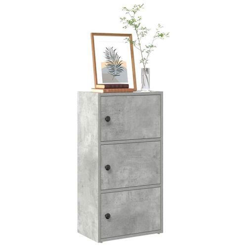 Vidaxl Bibliothèque Gris Béton 40x24x77 Cm Bois D'ingénierie