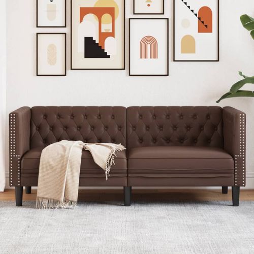 Vidaxl Canapé À 2 Places Chesterfield Marron Similicuir