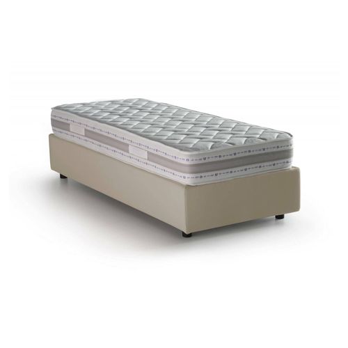 Lit Simple En Tissu Beige 80x190 Cm