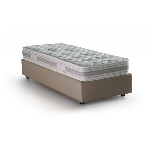 Lit Simple En Tissu Gris Tourterelle 80x190 Cm