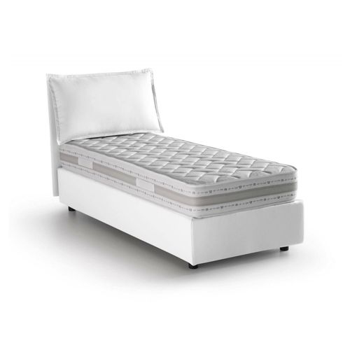 Lit Simple En Tissu Blanc 80x190 Cm