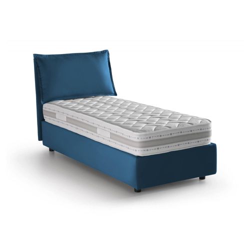 Lit Simple En Tissu Bleu 80x190 Cm