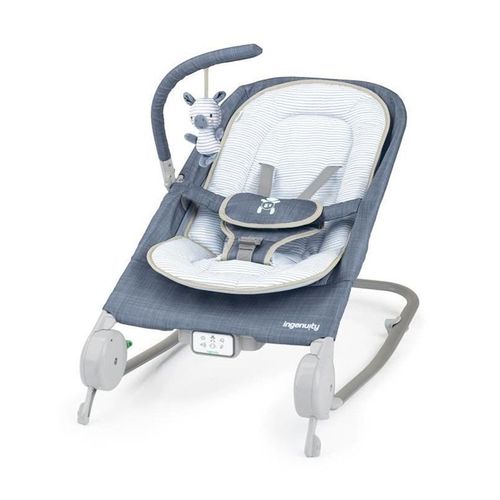 Transat Avec Ceinture De Massage Ventral Happy Belly Rock-To-Bounce Chambray - Bleu
