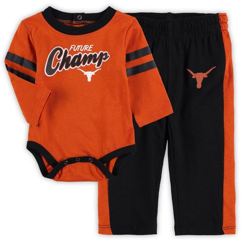 Bébé Texas Orange/Noir Texas Longhorns Little Kicker Body À Manches Longues Et Pantalon De Survêtement
