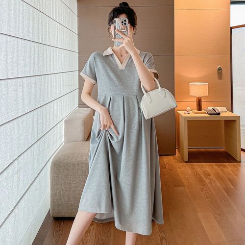 Robe Alter-Fit Mi-Longue Pour Femmes Enceintes,Élégante,Rajeunissante,Style,Version Coréenne,Été,2024