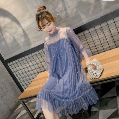 Robe D'été En Coton À Paillettes Pour Femme Enceinte,Tenue Décontractée,Demi Manches,Nouvelle 2023