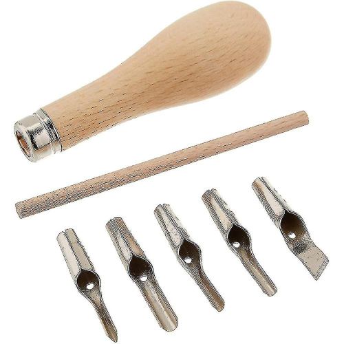 Lino Bloc Couper Caoutchouc Tampon Outils De Sculpture Avec 5 Lame Bois Poignée Gravure Outils De Sculpture Se (Haoyi