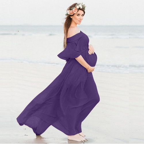 Robes En Mousseline De Soie Bohème À Volants Pour Femmes Enceintes,Accessoires De Photographie,Robe Maxi,Vêtements Premama,Rose,Alters,Séance Photo