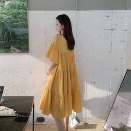 Robe Longue À La Mode Pour Femmes Enceintes,Vêtements De Mode Décontractés,Style Coréen Et Européen,Été
