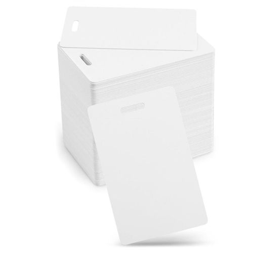 Paquet De 100 Cartes Pvc Vierges De Qualité Supérieure Avec Poinçon À Fente Sur Le Côté Court - Cartes D¿Identité Vierges À Fente Verticale Cartes En Plastique Cr80
