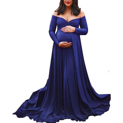 Robe Longue En Coton À Col En V Pour Femmes Enceintes,Robe Longue,Accessoires De Photographie,Vêtements De Séance Photo,Vêtements De Grossesse,Automne