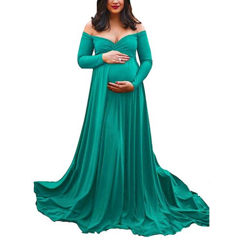 Robe Longue En Coton À Col En V Pour Femmes Enceintes,Robe Longue,Accessoires De Photographie,Vêtements De Séance Photo,Vêtements De Grossesse,Automne