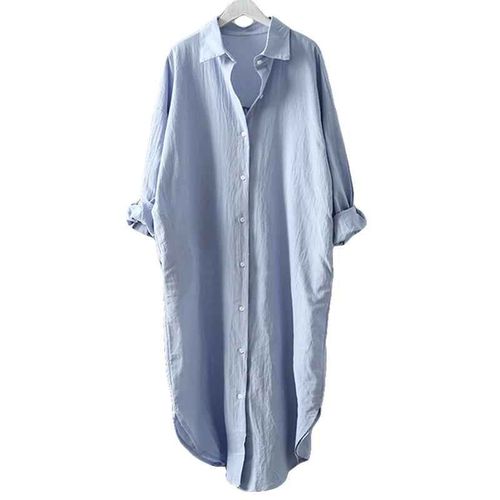 Robe Chemise Longue Blanche Pour Femme,Lin,Coton,Vêtements Coréens Décontractés,Robe Midi Vintage,Printemps,Été,2024