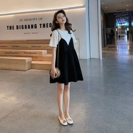 Alter-Robe Mi-Longue À Manches Courtes Pour Femmes Enceintes,Deux Pièces,Couche De Base Icidal,Adt-Fit,Été