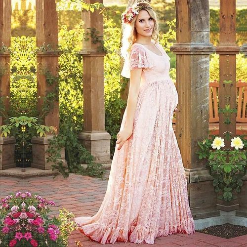 Robe De Grossesse En Mousseline De Soie,Tenue De Mariage Plissée,Sexy,Accessoires De Photographie,Vêtements De Printemps Et D'été