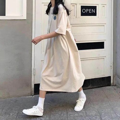Alterfur S-Robe De Grossesse Mi-Longue À Manches Courtes,T-Shirt Au Genou,Vêtements D'été,2024