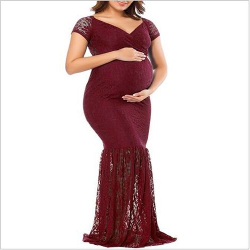 Robe Longue En Dentelle À Col En V Pour Femmes Enceintes,Robe Trompent Maxi,Robe De Soirée De Mariage,Accessoires De Photographie,2020