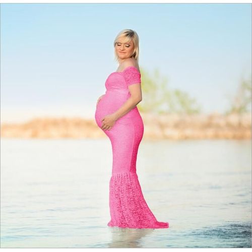 Robe Longue En Dentelle À Col En V Pour Femmes Enceintes,Robe Trompent Maxi,Robe De Soirée De Mariage,Accessoires De Photographie,2020