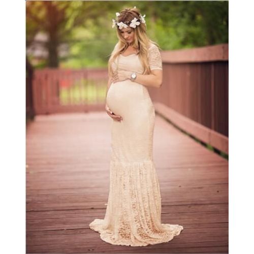 Robe Longue En Dentelle À Col En V Pour Femmes Enceintes,Robe Trompent Maxi,Robe De Soirée De Mariage,Accessoires De Photographie,2020