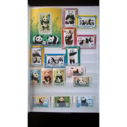 Mongolie Lot Timbres Theme Panda Neufs