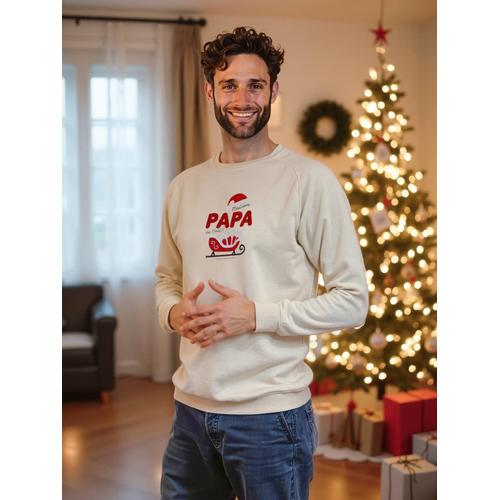 Sweat Homme Meilleur Papa De Noël Capsule Famille Vanille