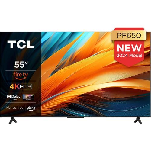 TCL 55PF650 55" (140 cm) 4K Ultra HD, HDR TV, Smart LED Fire TV (Dolby Vision, Dolby Atmos, DTS, HDR 10, Alexa intégré, Airplay2, Miracast)