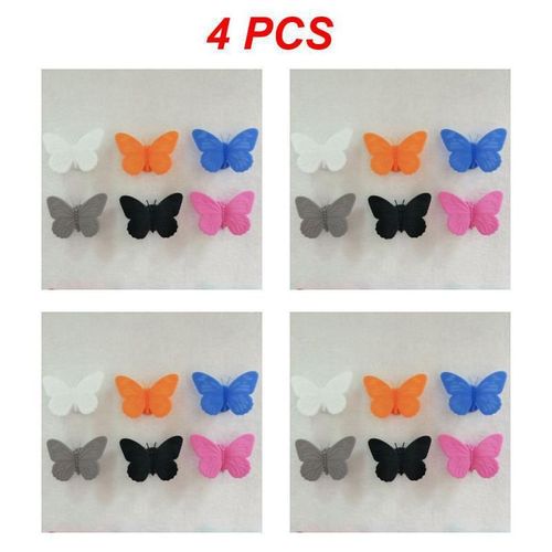 Étiquette Autocollante En Silicone Pour Verre,Motif Fleur,Papillon,Vin,Vin,Fête,1/2/4 Pièces