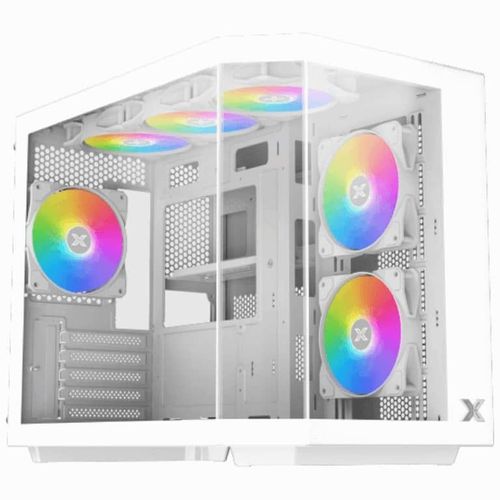 Boitier PC Mini Tour Micro ATX Xigmatek Cubi M RGB avec panneaux vitrés - Blanc