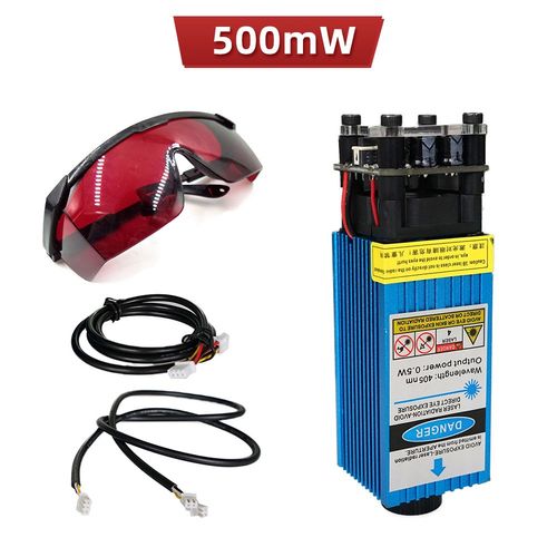 Tête laser focale réglable pour machine CNC bricolage,technologie laser en verre bleu,pièces de découpe laser pour imprimante 3D,12 V,24V,500mW,405nm - Type 500mW-24V