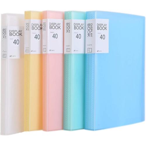 Lot De 5 Porte-Vues A4 En Polypropylène Massif Avec 200 Pochettes Transparentes (12,7 X 101,6 Cm), Couverture Translucide, Lot De 5 En 5 Couleurs Tkd8018-5x