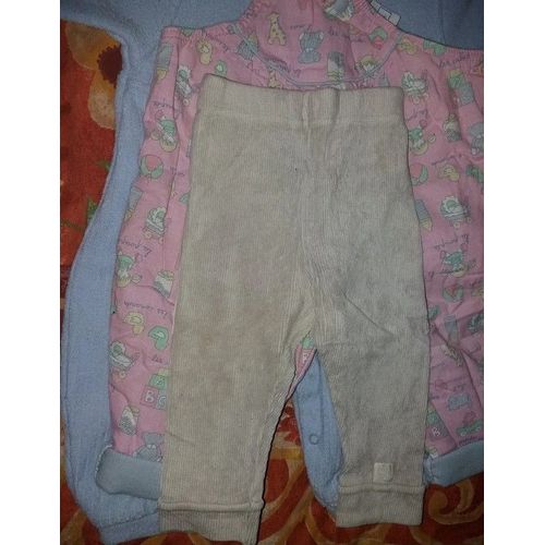 Pyjama Bleu + Salopette Rose + Caleçon Crème - Grain De Blé Et Palisson - 3 Pièces - 1 An - Fille