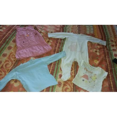 Robe Rose + T-Shirt Manches Longues Bleu + T-Shirt Manches Courtes Crème + Pyjama Blanc - Mini Adélie Orchestra Alphabet Oka?di - 4 Pièces - 2 Ans - Fille