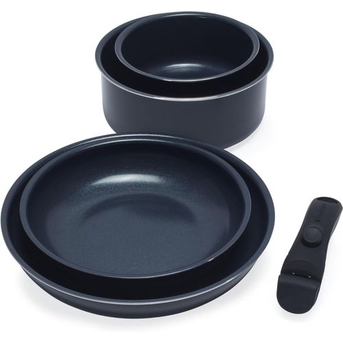 Lot De 2 Poeles + 2 Casseroles Induction + 1 Manche Amovible Russell Hobbs Rh03319eu7