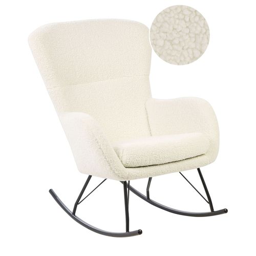 Fauteuil À Bascule Anaset Bouclé Crème