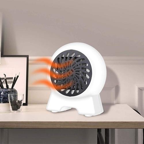 Mini radiateur soufflant, Mini en CéRamique PTC Chauffage éLectrique Portable à ContrôLe de, Basse Consommation, protection contre les basculement et la surchauffe, pour salle de bain (C'est blanc)