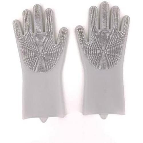 Silicone Gants De Nettoyage Ménage Gants Cuisine Multifonctionnel Vaisselle Ménage Outils De Nettoyage Gris