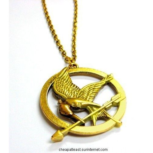 Collier " Hunger Games " Avec Pendentif Oiseau Geai Moqueur Katniss Erverdeen "Mocking Jay" - Cosplay / Métal Doré