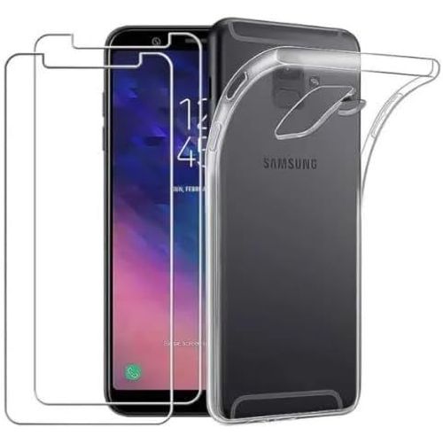Hqselection® Coque Pour Samsung Galaxy A6 Plus A6+ 2018 Transparente Silicone En Gel Tpu Souple + 2 Verre Trempé Film Protection Écran - Anti Rayures - Ultra Résistant Dureté 9h