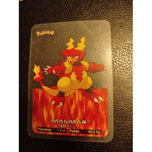 Carte Pokemon Lamincards Plastifiée De 2005 Édition Edibas : Le N° 126 : Magmar - Très Rare .