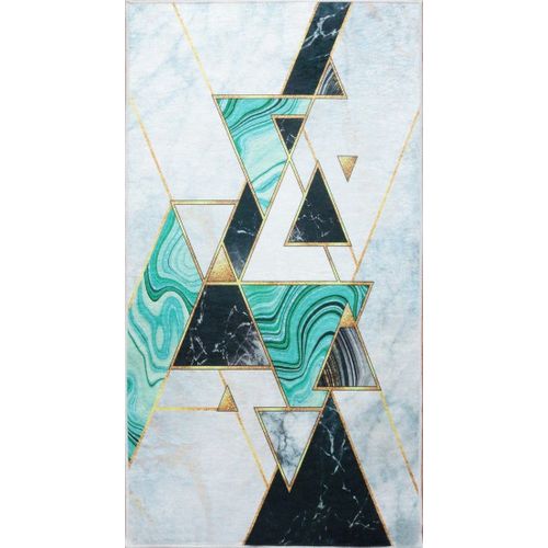 Tapis Symétrie Vert Dimensions - 80x150 ¿ Qualité Supérieure Pour Maison, Appartement, Bureau ¿ Style Élégant Et Durable ¿ Confort Optimal, Facile À