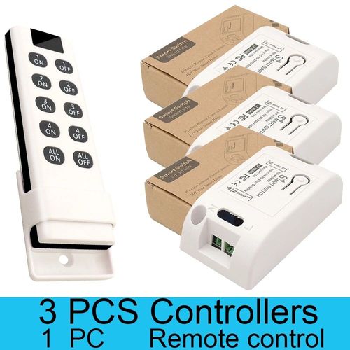 Interrupteur de lumière sans fil,433 Mhz,télécommande on/Off,relais ac ventilateur LED v,10a,pour maison connectée,pour plafonnier - Type 3RC 1Key