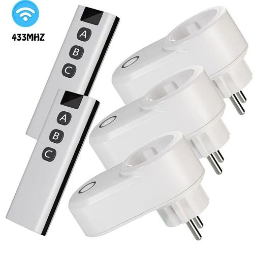 Interrupteur à télécommande sans fil prise électrique prise murale intelligente ue et émetteur 433mhz 220V 15a prise pour LED/lumière/lampe - Type 3R 2B-3
