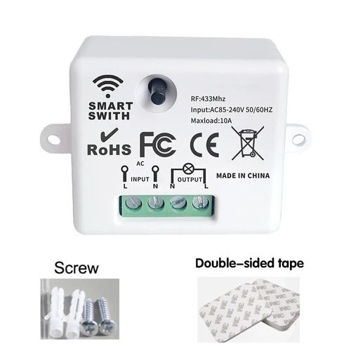 Interrupteur intelligent sans fil avec télécommande 433Mhz panneau mural interrupteur tactile Mini relais récepteur 220V maison Led lampe ventilateur - Type 1R