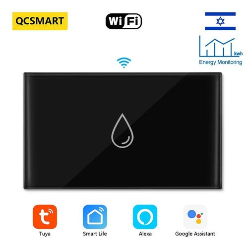 interrupteur de chauffe-eau WiFi US Smart Life 4400W,minuterie de contrôle via application,fonctionne avec Google Home,Alexa,commande vocale,automatisation - Type Style 2 Black