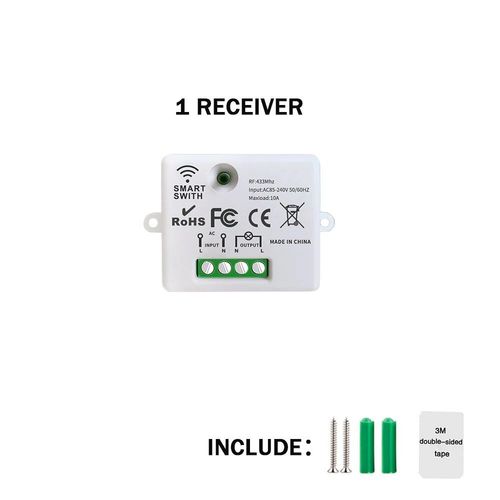 Interrupteur mural intelligent sans fil,433Mhz,10a,110V,220V,récepteur pour lampe et ventilateur LED - Type 1RC