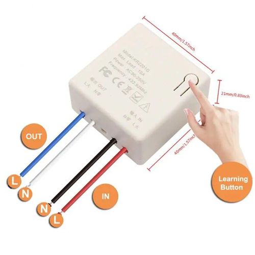 Joli Mural Intelligent Sans Fil,RF 433Mhz,Mini Récepteur de citations,Télécommande,Ventilateur de Lampe Led 220V - Type switch