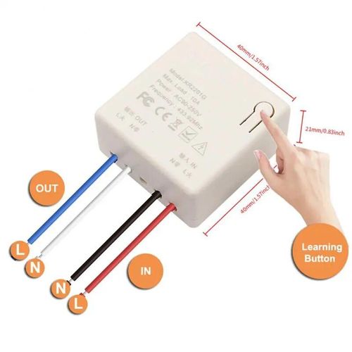 Joli mural intelligent sans fil,RF 433Mhz,220V,pour ventilateur de lampe à LED,avec télécommande,mini récepteur de citations pour la maison - Type switch