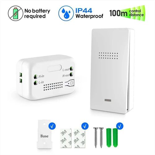 Joli d'éclairage intelligent sans fil,433Mhz,émetteur auto-62,étanche,pas besoin de batterie,110V,220V,mini technologie pour ventilateur de lampe,marche,arrêt - Type 1Receiver 1Remote